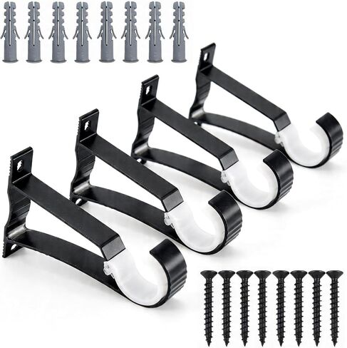 Heavy Duty Curtain Rod Bracket for Thick and Blackout Curtains, Extra Strong 1.5 Inch Metal, Reinforced Wall Mounted Support and Rod Holder in Saudi Arabia