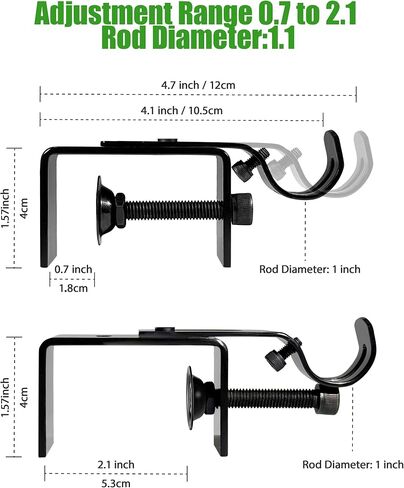 fit for 0.7-2 inches Rectangle Headrail Set of 4 No Drill and Tools Required.Outside Mounted Blinds Curtain Rod Bracket (4) in Kuwait