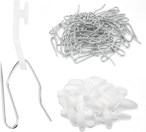 Plastic White 29mm Traverse Rod Slides-Metal Curtain Hooks Curtain Roller Snap in Traversing Slides Track Glider Hoooks 50 Pcs in Saudi Arabia