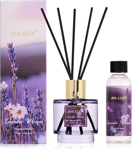 Airkeep Reed Diffuser Set with Refill & 8 Reed Sticks, 6.96 fl oz Pink Sands Home Fragrance, Long Lasting Aromatherapy Diffuser for Bedroom, Bathroom & Living Room in Saudi Arabia