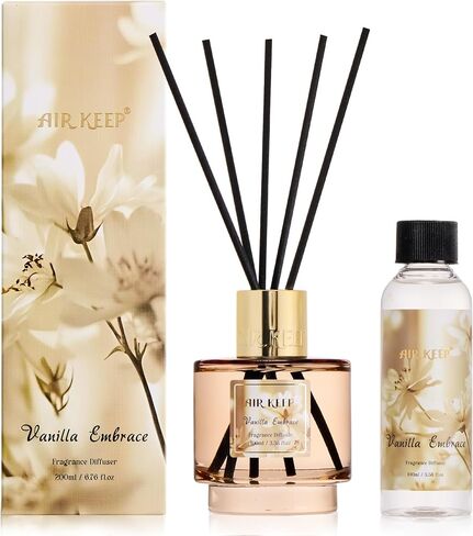 Airkeep Reed Diffuser Set with Refill & 8 Reed Sticks, 6.96 fl oz Pink Sands Home Fragrance, Long Lasting Aromatherapy Diffuser for Bedroom, Bathroom & Living Room in Saudi Arabia