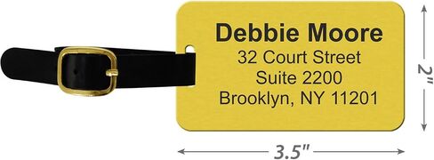 SmartSign Premium Custom Luggage Tag - 2-Sided Personalized Brass Luggage Tags with Leather Strap for Luxury Bags, Suitcases | 2" x 3.5" Solid Brass (Pack of 1 - Double Sided), Made in USA in Kuwait