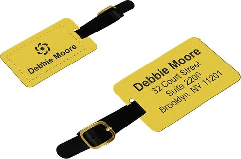 SmartSign Premium Custom Luggage Tag - 2-Sided Personalized Brass Luggage Tags with Leather Strap for Luxury Bags, Suitcases | 2" x 3.5" Solid Brass (Pack of 1 - Double Sided), Made in USA in Kuwait