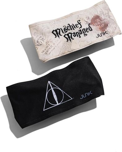 JUNK Brands Harry Potter Headband Bundle – 2-Pack Big Bang Lite Sports Headbands (Mischief Managed + Deathly Hallows) – Moisture-Wicking Performance Sweatbands in Kuwait