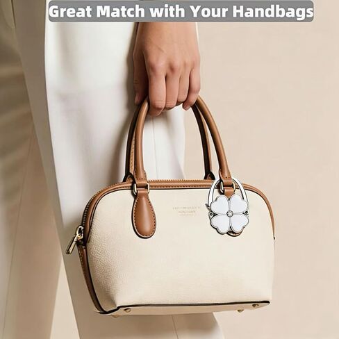 2Pcs Purse Hook for Table, Four Leaf Clover, White Green | Foldable, Handbag Hanger in Kuwait