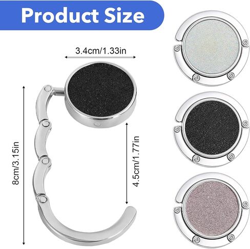 3 Pcs Purse Hanger for Table, Foldable Handbag Hook Table-Hangers, Foldable Purse Hook for Table Storage Folding Decor Women's Bag Holder Handbag Desk Hanger in Kuwait