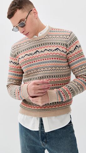 Marine Layer Men's California Fair Isle Crew Sweater in Kuwait