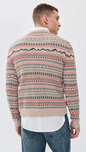 Marine Layer Men's California Fair Isle Crew Sweater in Kuwait