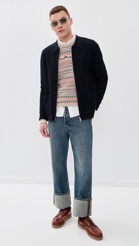 Marine Layer Men's California Fair Isle Crew Sweater in Kuwait
