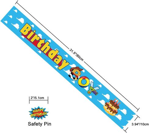 Toy Themed Story Birthday Boy Sash for Kids, Boys, Unisex, Blue, Cartoon, 63 x 3.9 inches, Perfect for Birthday Parties， Bday Sash for Boys, Bday Party Decors and Supplies in Saudi Arabia