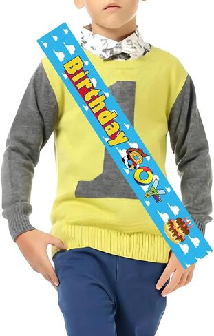 Toy Themed Story Birthday Boy Sash for Kids, Boys, Unisex, Blue, Cartoon, 63 x 3.9 inches, Perfect for Birthday Parties， Bday Sash for Boys, Bday Party Decors and Supplies in Saudi Arabia