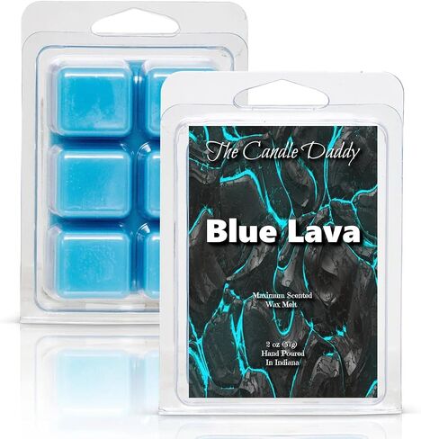 The Candle Daddy Blue Lava Scented Wax Melts, 2 oz, 6 Cubes, Made in USA in Kuwait