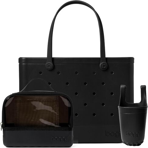 BOGG BAG Boggs N’ Ends Travel Organizer + Original, Large Tote + Bevy Beverage Holder (LBD Black) – Durable, Washable, Tip-proof – Beach, Pool, Boat, Work, Sports in Kuwait