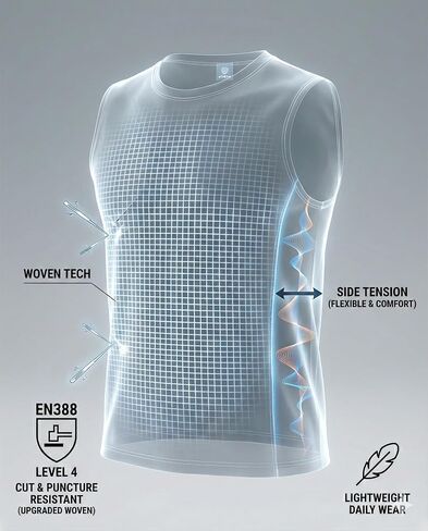 Product Image Unisex Cut-Resistant Tank Top with Protective Inner Layer | Lightweight Safety Wear in Saudi Arabia