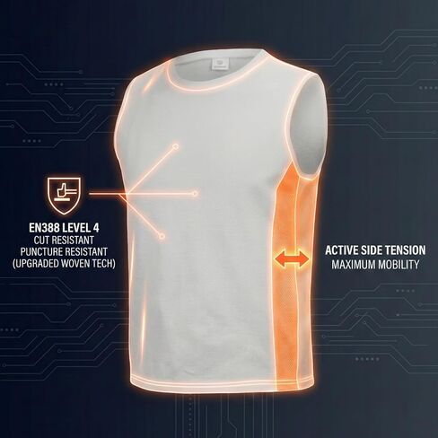 Product Image Unisex Cut-Resistant Tank Top with Protective Inner Layer | Lightweight Safety Wear in Saudi Arabia