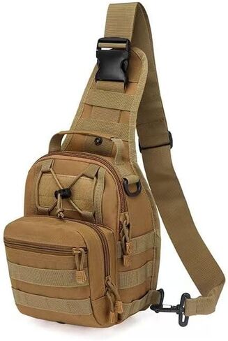 Tactical Crossbody Sling Bag, 600D Oxford Backpack with Molle System, Lightweight Multi-Pocket Bag for Hiking Camping Travel in Kuwait
