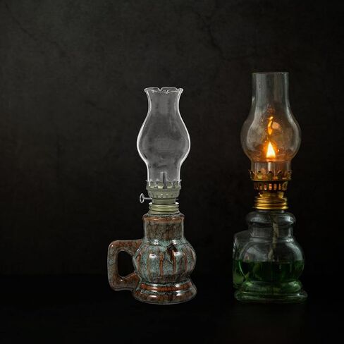 خمر الكيروسين مصباح زيتي الرجعية النفط فانوس للديكور المنزل الداخلي والإضاءة في حالات الطوارئ 7.48X2.95X2.08Inch in Kuwait