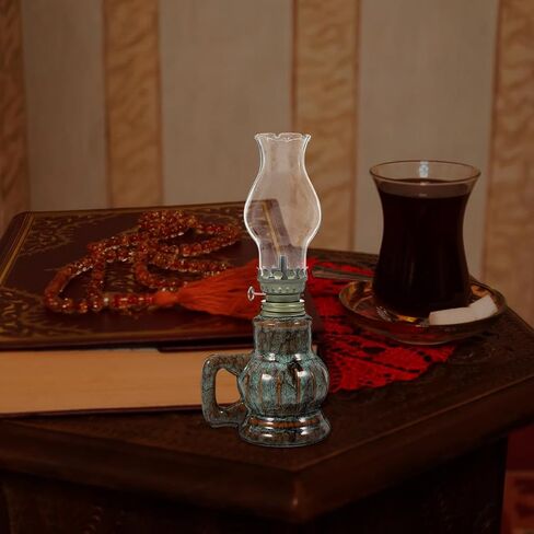 خمر الكيروسين مصباح زيتي الرجعية النفط فانوس للديكور المنزل الداخلي والإضاءة في حالات الطوارئ 7.48X2.95X2.08Inch in Kuwait