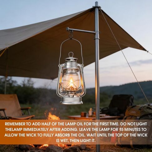 Pacify 2 Pack Kerosene Hurricane Lanterns, Vintage 10 Inch Oil Lamps for Indoor Outdoor Use, Retro Windproof Oil Lantern with Wick for Camping Emergency Patio Home Decor in Saudi Arabia
