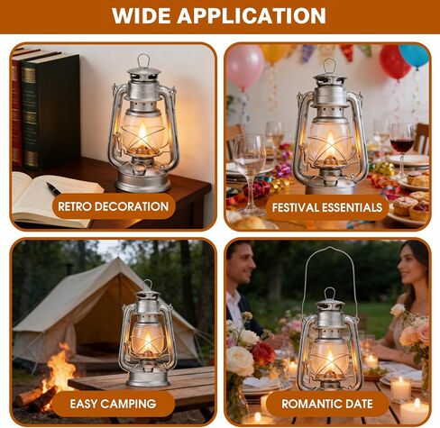 Pacify 2 Pack Kerosene Hurricane Lanterns, Vintage 10 Inch Oil Lamps for Indoor Outdoor Use, Retro Windproof Oil Lantern with Wick for Camping Emergency Patio Home Decor in Saudi Arabia