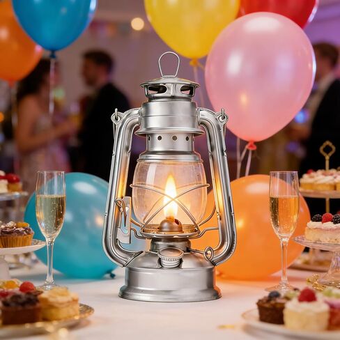 Pacify 2 Pack Kerosene Hurricane Lanterns, Vintage 10 Inch Oil Lamps for Indoor Outdoor Use, Retro Windproof Oil Lantern with Wick for Camping Emergency Patio Home Decor in Saudi Arabia