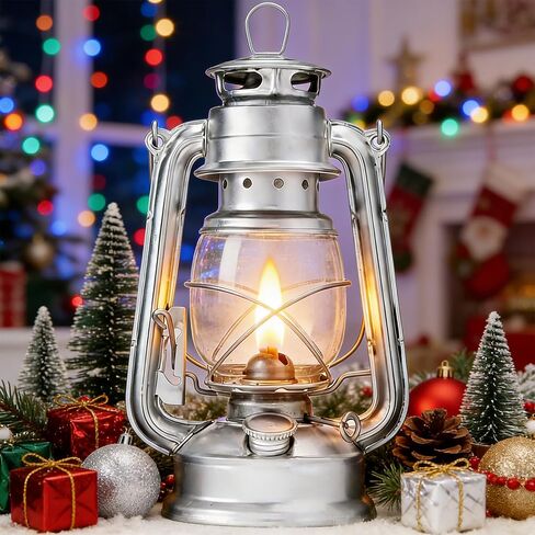 Pacify 2 Pack Kerosene Hurricane Lanterns, Vintage 10 Inch Oil Lamps for Indoor Outdoor Use, Retro Windproof Oil Lantern with Wick for Camping Emergency Patio Home Decor in Saudi Arabia