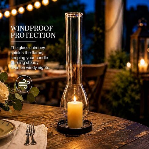 2 5/8 Inch × 14 Inch Oil Lamp Chimney Replacement Clear Glass Lamp Chimney fits Central Draft Burners on Vintage and Antique Style Lamps Oil Lamp Parts in Kuwait