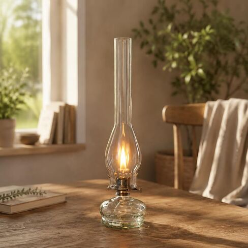 2 5/8 Inch × 14 Inch Oil Lamp Chimney Replacement Clear Glass Lamp Chimney fits Central Draft Burners on Vintage and Antique Style Lamps Oil Lamp Parts in Kuwait