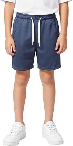 VOGRYE Boys Athletic 3 PackYouth Quick Dry Basketball Soccer with Pockets and Drawstring Waist, Kids Active Sports Shorts in Saudi Arabia
