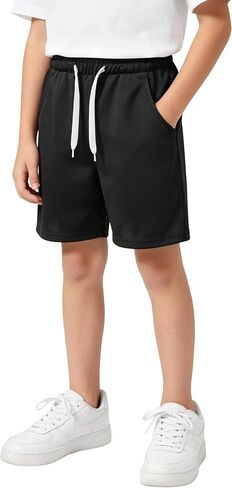 VOGRYE Boys Athletic 3 PackYouth Quick Dry Basketball Soccer with Pockets and Drawstring Waist, Kids Active Sports Shorts in Saudi Arabia
