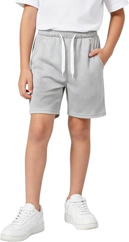 VOGRYE Boys Athletic 3 PackYouth Quick Dry Basketball Soccer with Pockets and Drawstring Waist, Kids Active Sports Shorts in Saudi Arabia