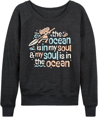 ديزني موانا - Ocean In My Soul - بلوفر نسائي فرينش تيري بأكمام طويلة in Kuwait