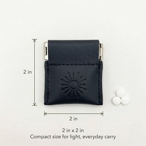 Travel Pill Pouch – Small Discreet Medicine Holder for Pockets and Bags – Compact Pill Storage for Vitamins and Supplements – Black in Saudi Arabia