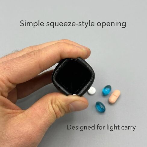 Travel Pill Pouch – Small Discreet Medicine Holder for Pockets and Bags – Compact Pill Storage for Vitamins and Supplements – Black in Saudi Arabia
