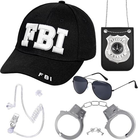 Yezmo Police Costume Accessories, Cop Costume Accessories Kit with Cop Hat Badge Handcuffs for Adult Halloween Dress up in Saudi Arabia