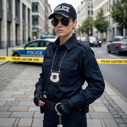Yezmo Police Costume Accessories, Cop Costume Accessories Kit with Cop Hat Badge Handcuffs for Adult Halloween Dress up in Saudi Arabia