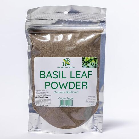 Herb To Body Cascara Sagrada Bark Cut & Sifted and Basil Leaf Powder 4oz Each Bundle – Herbal Ingredients for Tea and Culinary Use in Kuwait