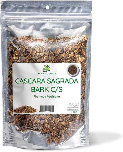 Herb To Body Cascara Sagrada Bark Cut & Sifted and Basil Leaf Powder 4oz Each Bundle – Herbal Ingredients for Tea and Culinary Use in Kuwait