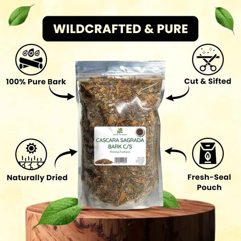 Herb To Body Cascara Sagrada Bark Cut & Sifted and Basil Leaf Powder 4oz Each Bundle – Herbal Ingredients for Tea and Culinary Use in Kuwait