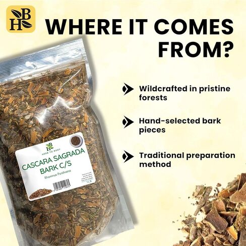 Herb To Body Cascara Sagrada Bark Cut & Sifted and Basil Leaf Powder 4oz Each Bundle – Herbal Ingredients for Tea and Culinary Use in Kuwait