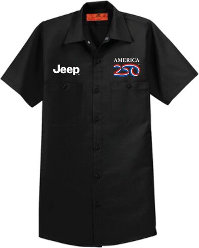 Jeep America 250 Men's Mechanic Work Shirt | Black | Printed in Detroit | Officially Licensed (4XL) in Kuwait