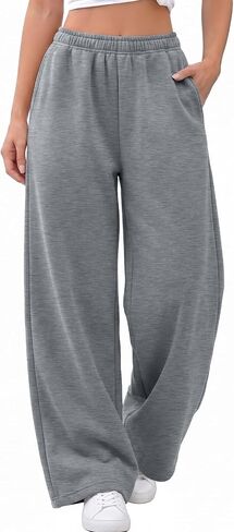 Trendy Queen Womens Wide Leg Fleece Lined Winter Sweatpants in Kuwait