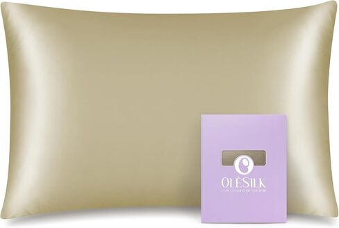 OLESILK 100% Mulberry Silk Toddler Pillowcase for Hair and Skin, Both Sides 19 Momme Pure Natural Silk Travel Pillow Cases with Hidden Zipper, 13"x 18", Pink in Saudi Arabia