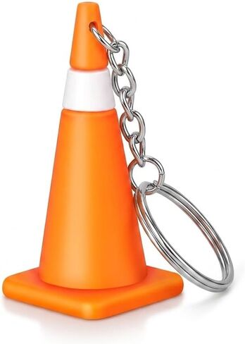 jojofuny Mini Traffic Cone Keychain, Construction Keychain for Backpack, Purse and Keys, Small Safety Bag Charm Pendant, Roadwork Novelty for Car Lovers and Work Theme Party in Kuwait