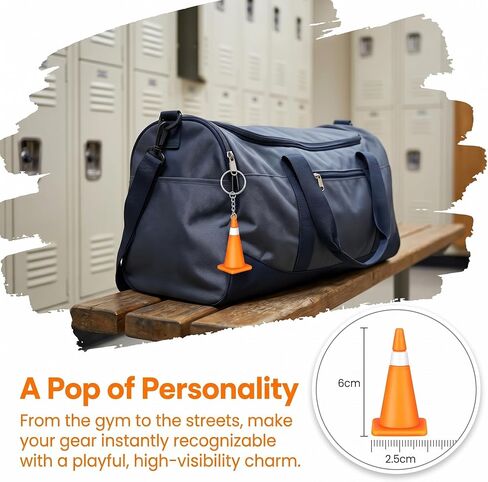 jojofuny Mini Traffic Cone Keychain, Construction Keychain for Backpack, Purse and Keys, Small Safety Bag Charm Pendant, Roadwork Novelty for Car Lovers and Work Theme Party in Kuwait