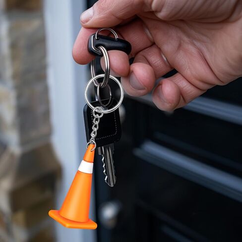 jojofuny Mini Traffic Cone Keychain, Construction Keychain for Backpack, Purse and Keys, Small Safety Bag Charm Pendant, Roadwork Novelty for Car Lovers and Work Theme Party in Kuwait