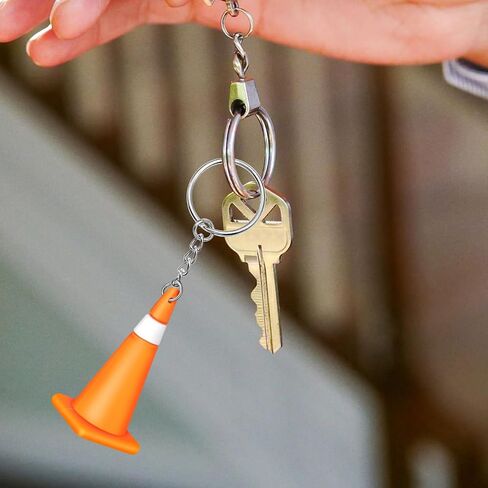 jojofuny Mini Traffic Cone Keychain, Construction Keychain for Backpack, Purse and Keys, Small Safety Bag Charm Pendant, Roadwork Novelty for Car Lovers and Work Theme Party in Kuwait