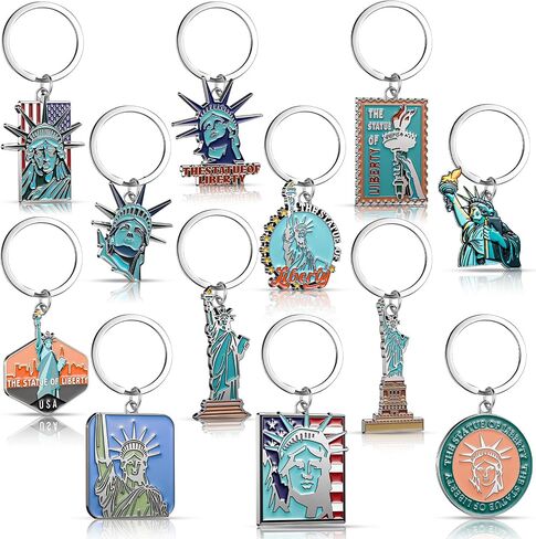 Landical Statue of Liberty Metal Keychains Souvenirs Gifts NYC Souvenir Keychain Collection USA Patriotic Metal Keyrings in Kuwait