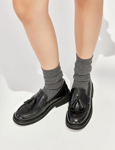 BEAU TODAY Womens Loafer Shoes, Tassel Loafers for Women, Slip-On Loafer Flats Leather Comfortable Non-Slip Casual Business Fashion Flat Shoes in Kuwait