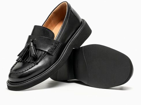 BEAU TODAY Womens Loafer Shoes, Tassel Loafers for Women, Slip-On Loafer Flats Leather Comfortable Non-Slip Casual Business Fashion Flat Shoes in Kuwait